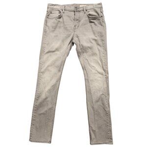 Allsaints Cigarette Jeans Mens Size 33 Denim Skinny Fit Stretch Button Fly Gray